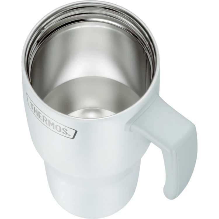 Termokubek Thermos ze słomką i uchwytem - biały 850 ml matowy
