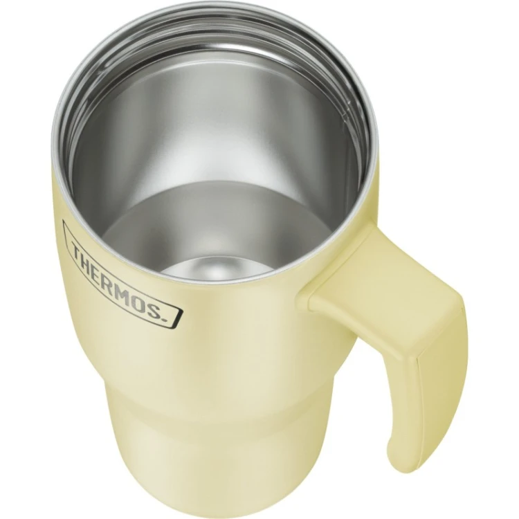 Termokubek Thermos ze słomką i uchwytem - waniliowy 850 ml matowy