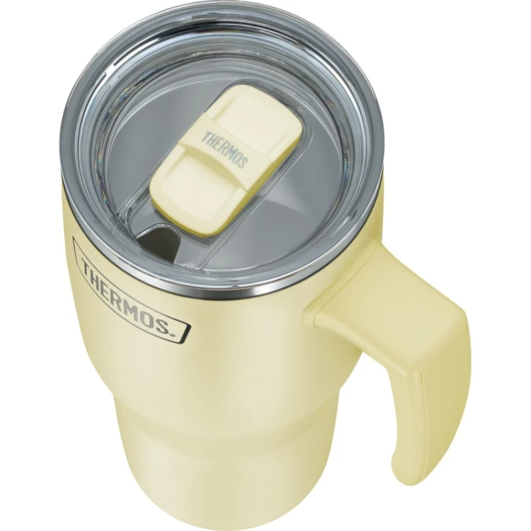 Termokubek Thermos ze słomką i uchwytem - waniliowy 850 ml matowy