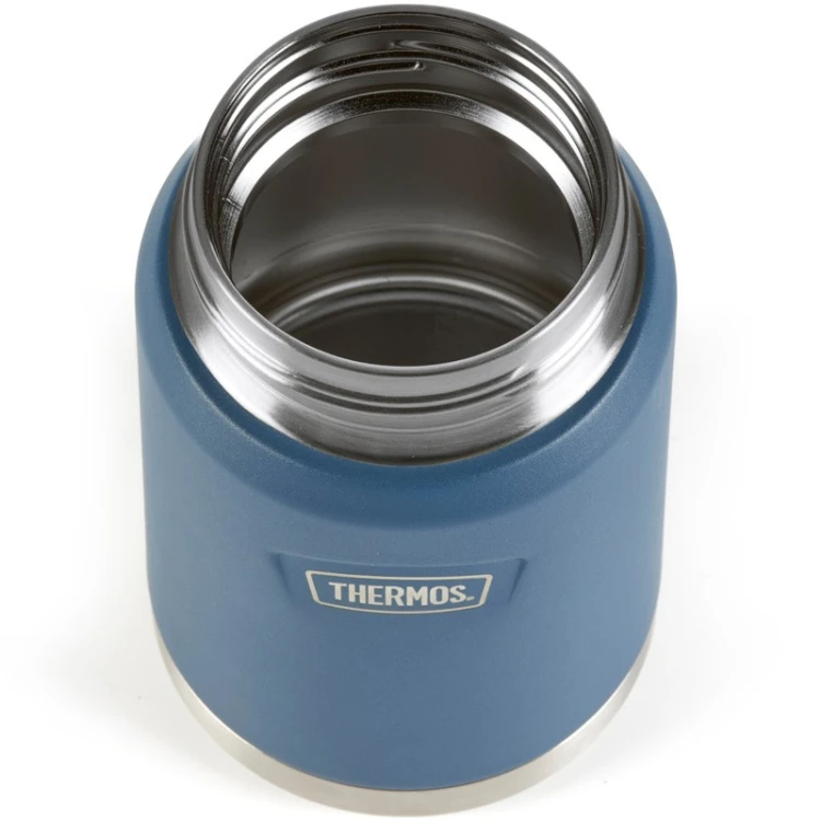 Termos na jedzenie z składaną łyżką i kubkiem, Thermos Icon 470 ml – niebieski
