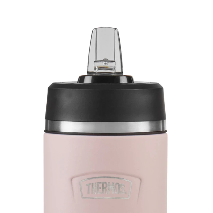 Thermos - termos dziecięcy z rozkładaną słomką, 530 ml - pastelowy różowy