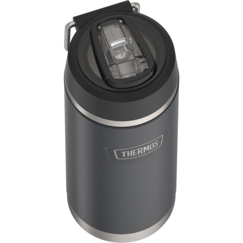 Thermos - termos dziecięcy z rozkładaną słomką, 530 ml - granit