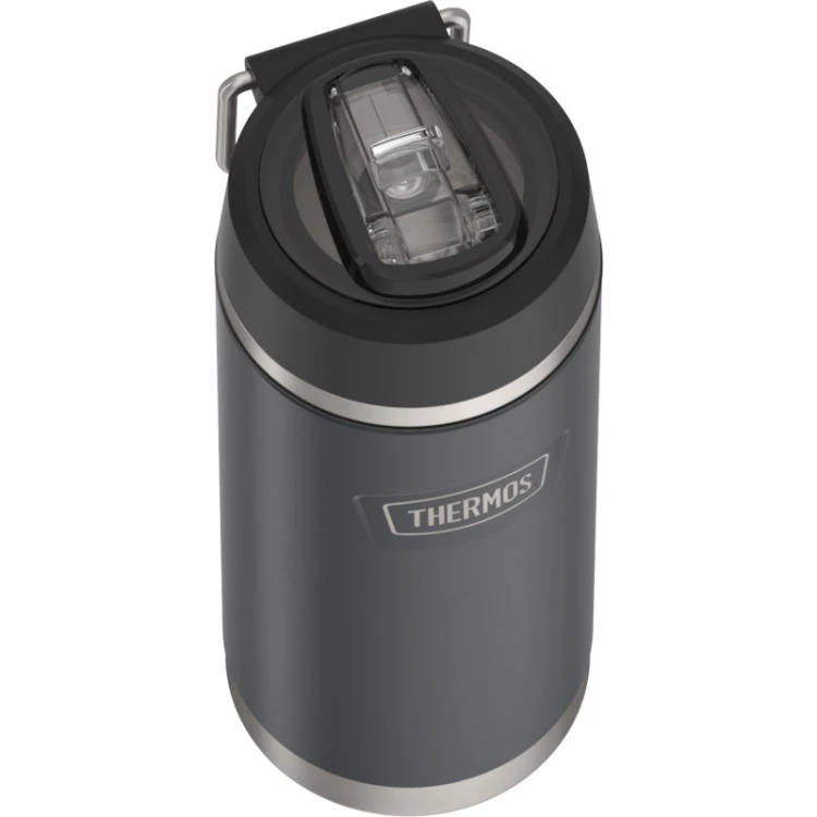 Thermos - termos dziecięcy z rozkładaną słomką, 530 ml - granit