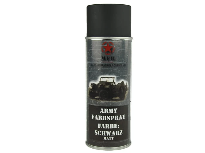 Farba matowa MFH do kamuflażu sprzętu militarnego - czarna - 400 ml 