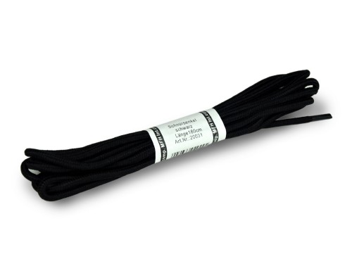 Sznurowadła nylonowe, mocne turystyczne, 180 cm, czarne