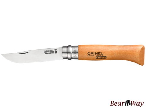 Nóż Opinel Carbon No 8 - rękojeść buk, składany
