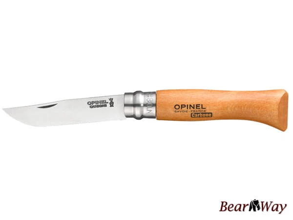 Nóż Opinel Carbon No 8 - rękojeść buk, składany