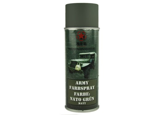 Farba matowa MFH do kamuflażu sprzętu militarnego - nato green - 400 ml